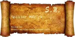 Spiller Márk névjegykártya